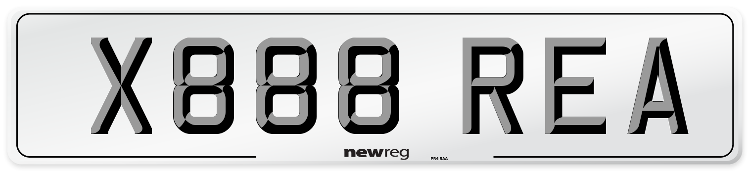 X888 REA Number Plate from New Reg